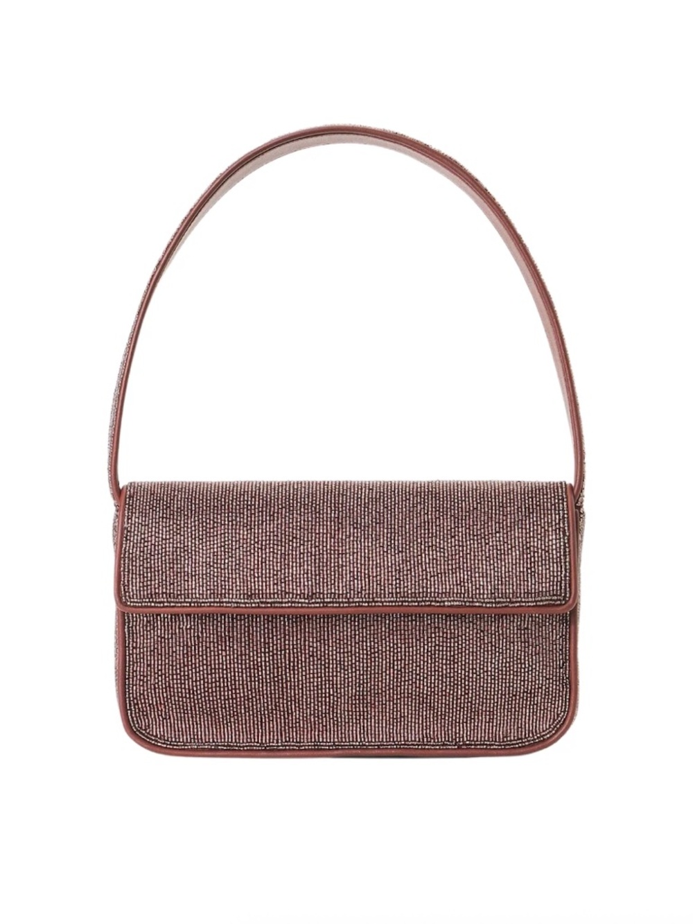 STAUD Brown Tommy Beaded Shoulder Bag - Picture 2 of 10
